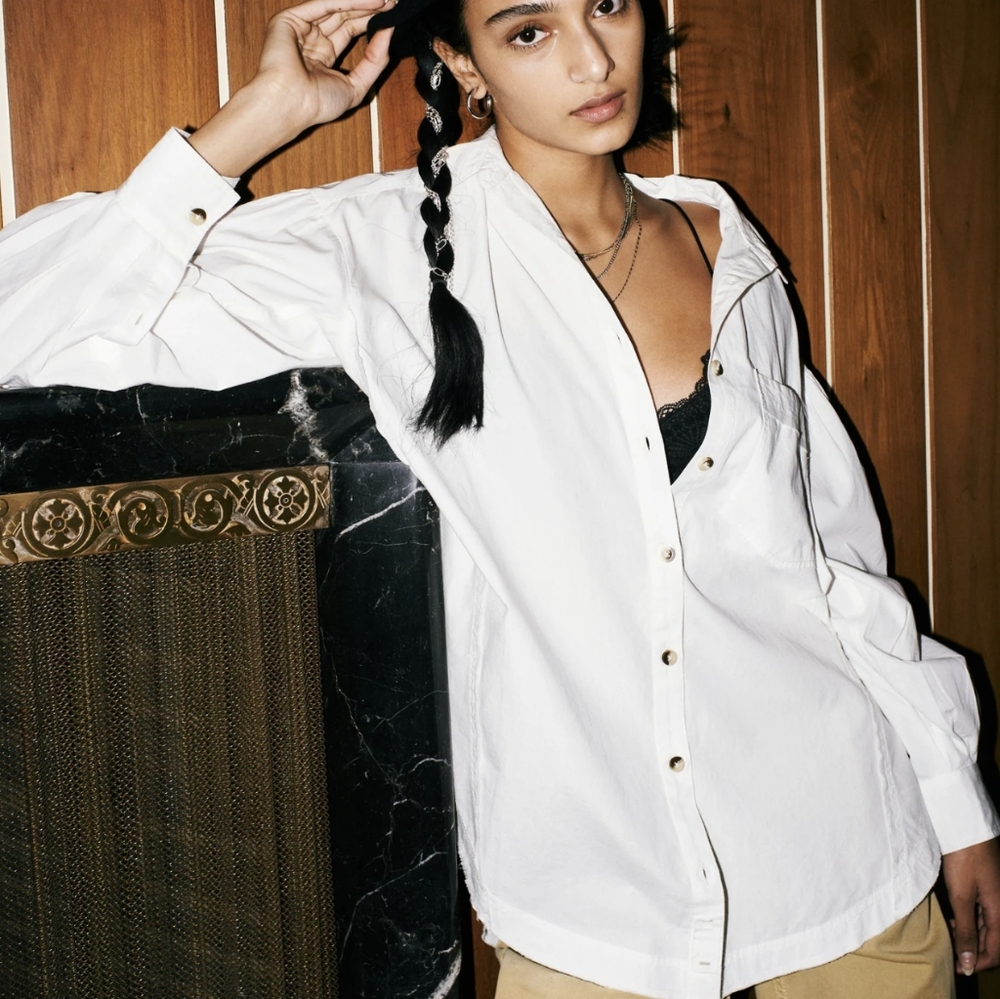 Free People Poplin Top, Sz. M